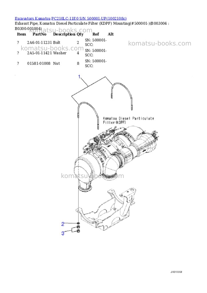 Komatsu PC210LC-11E0 S/N 500001-UP Parts catalog cover Page 8 Komatsu PC210LC-11E0 S/N 500001-UP Parts catalog cover Page 8