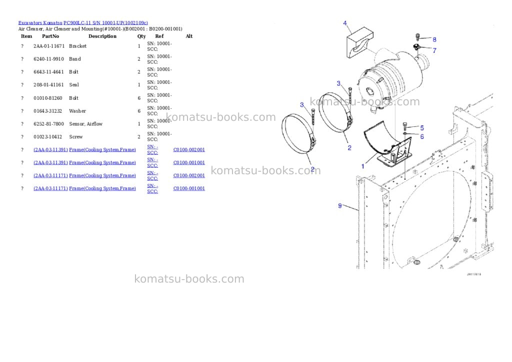 Komatsu PC900LC-11 S/N 10001-UP Parts catalog cover Komatsu PC900LC-11 S/N 10001-UP Parts catalog cover
