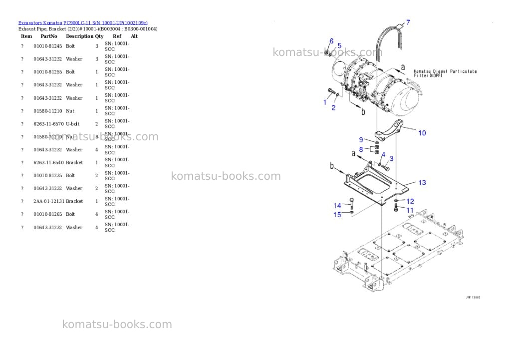 Komatsu PC900LC-11 S/N 10001-UP Parts catalog cover Page 9 Komatsu PC900LC-11 S/N 10001-UP Parts catalog cover Page 9