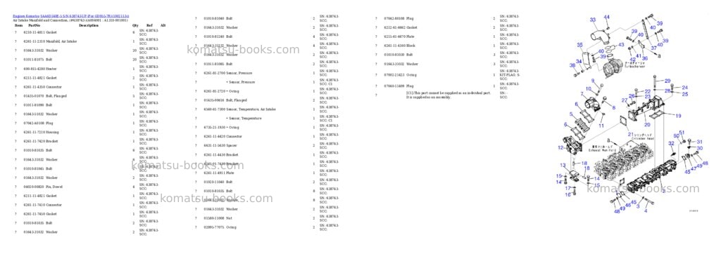 Komatsu SAA6D140E-5 S/N 638743-UP (For GD955-7R) Parts catalog cover Page 4