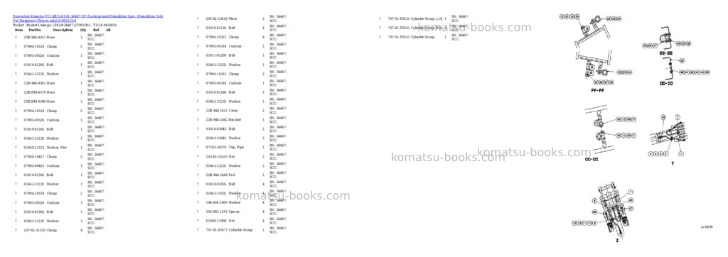 Komatsu PC138US-8 S/N 34467-UP (Underground Demolition Spec. (Demolition Cab) For Singapore (Chassis only)) Parts catalog cover Page 10 Komatsu PC138US-8 S/N 34467-UP (Underground Demolition Spec. (Demolition Cab) For Singapore (Chassis only)) Parts catalog cover Page 10