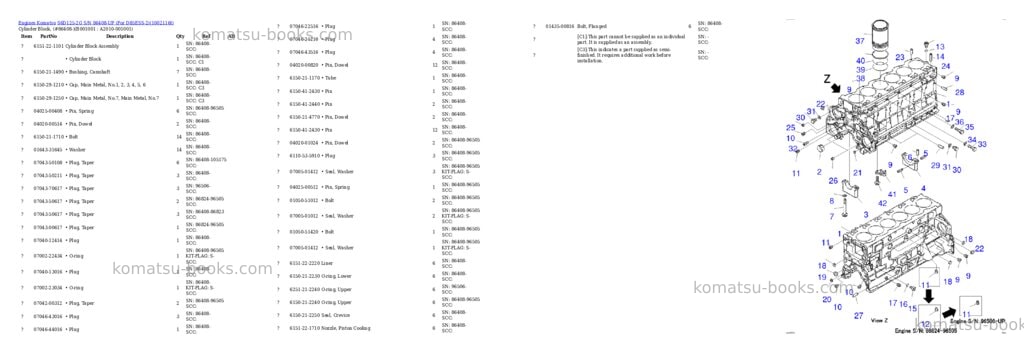 Komatsu S6D125-2G S/N 86408-UP (For D85ESS-2) Parts catalog cover Page 10 Komatsu S6D125-2G S/N 86408-UP (For D85ESS-2) Parts catalog cover Page 10
