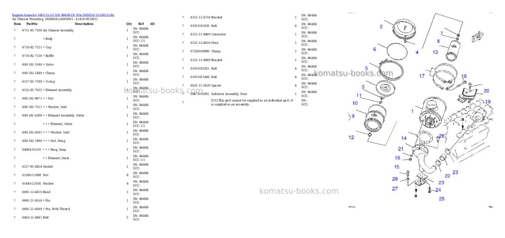 Komatsu S6D125-2G S/N 86408-UP (For D85ESS-2) Parts catalog cover Page 3 Komatsu S6D125-2G S/N 86408-UP (For D85ESS-2) Parts catalog cover Page 3