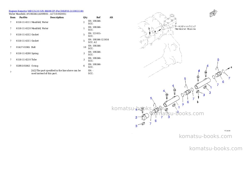 Komatsu S6D125-2G S/N 86408-UP (For D85ESS-2) Parts catalog cover Page 9 Komatsu S6D125-2G S/N 86408-UP (For D85ESS-2) Parts catalog cover Page 9