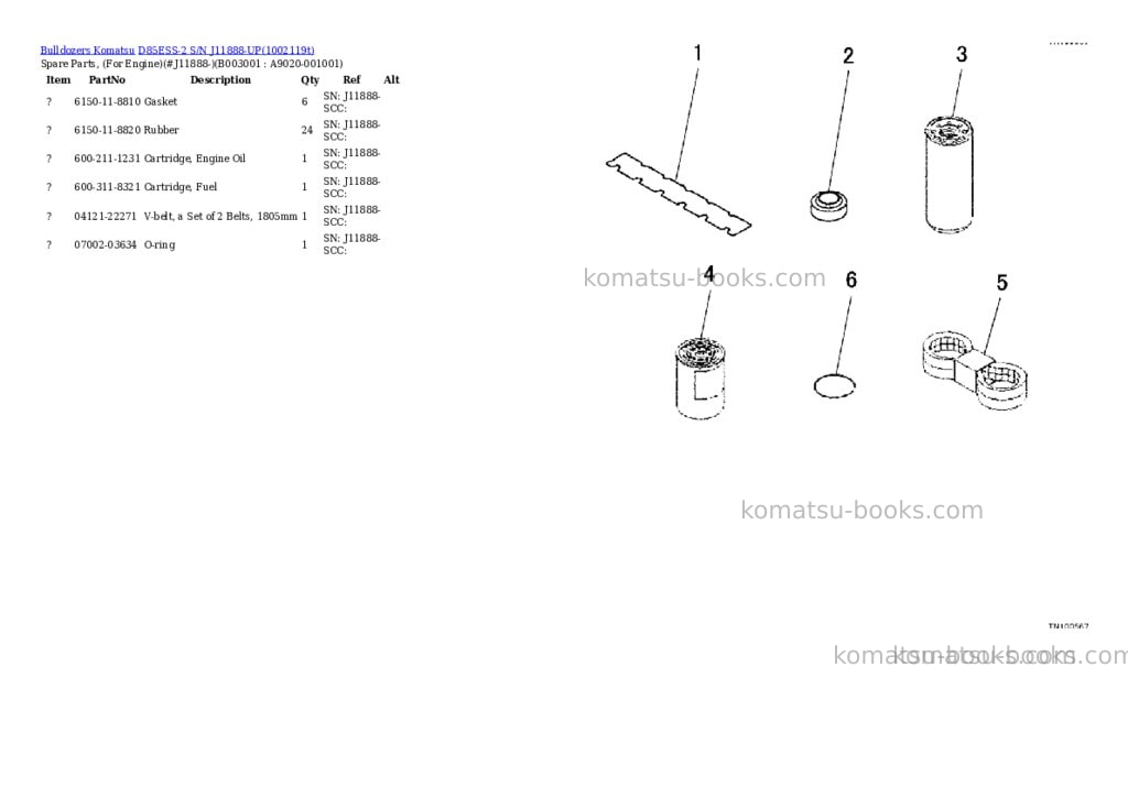 Komatsu D85ESS-2 S/N J11888-UP Parts catalog cover Page 2