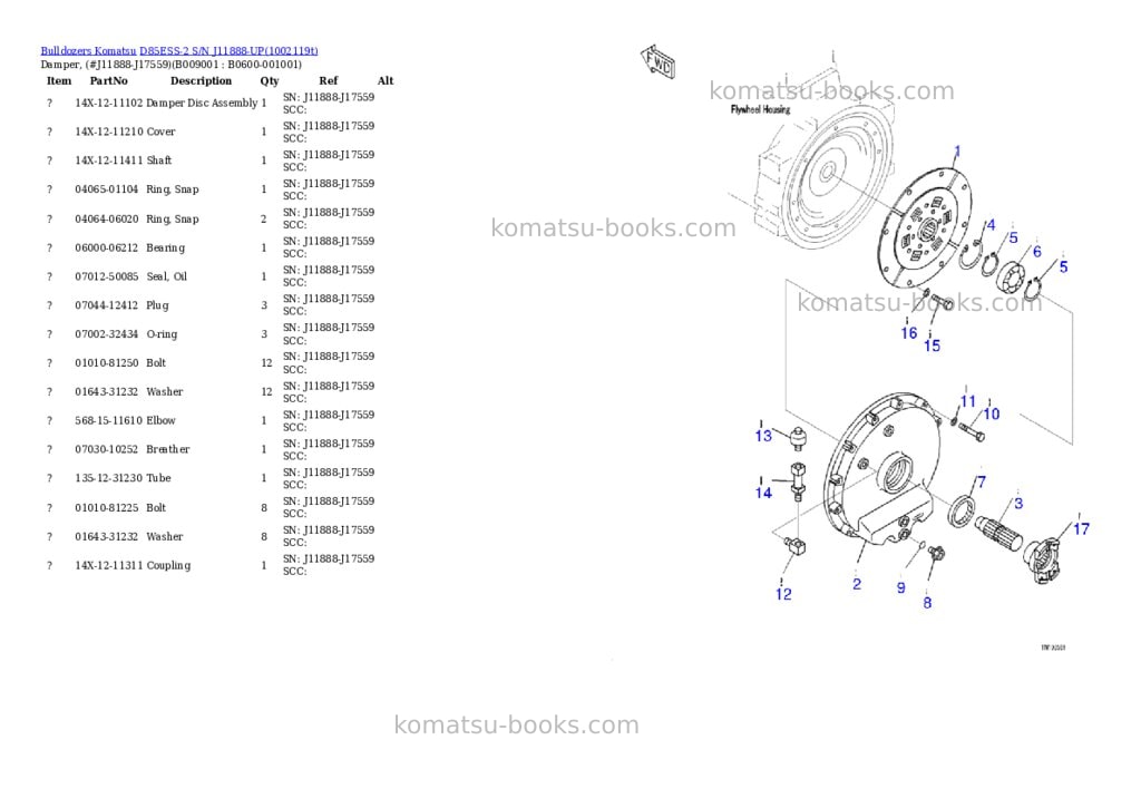 Komatsu D85ESS-2 S/N J11888-UP Parts catalog cover Page 7