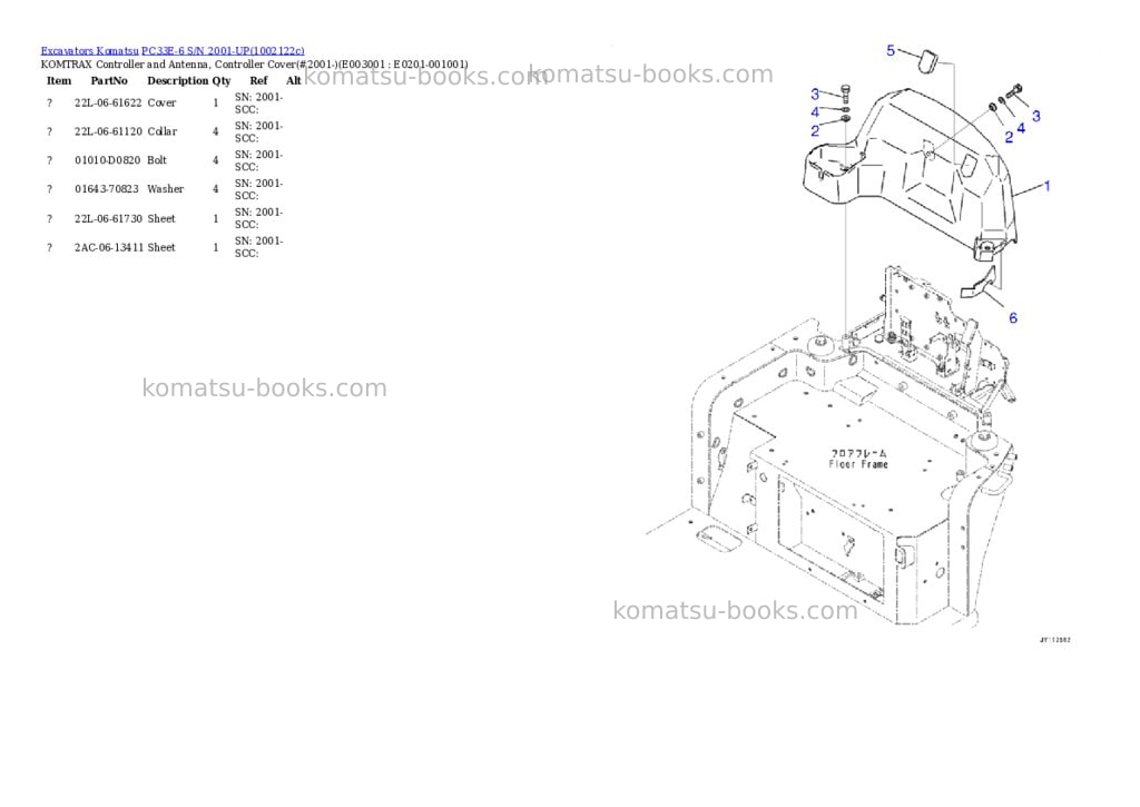 Komatsu PC33E-6 S/N 2001-UP Parts catalog cover Page 8