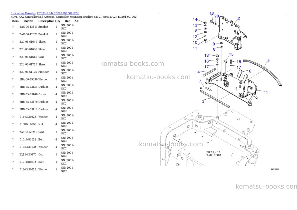 Komatsu PC33E-6 S/N 2001-UP Parts catalog cover Page 9