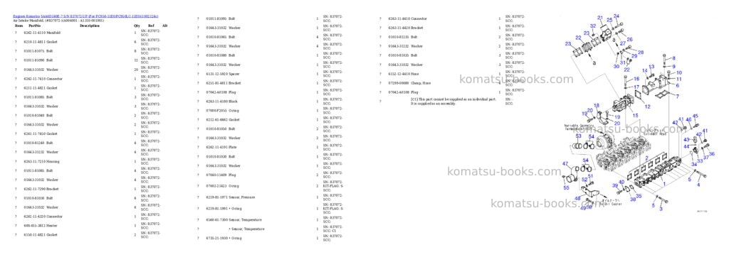 Komatsu SAA6D140E-7 S/N 837072-UP (For PC950-11E0/PC950LC-11E0) Parts catalog cover Page 6