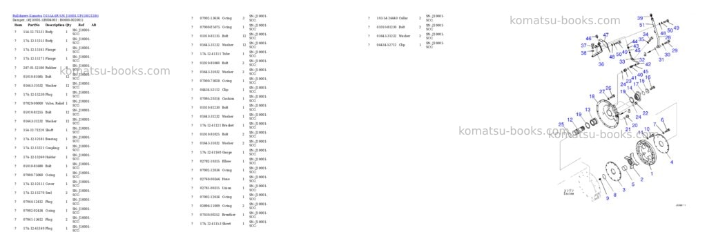 Komatsu D155A-6R S/N J10001-UP Parts catalog cover Page 3 Komatsu D155A-6R S/N J10001-UP Parts catalog cover Page 3