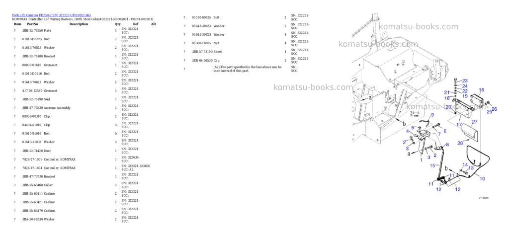 Komatsu FE25G-2 S/N 322221-UP Parts catalog cover Page 6 Komatsu FE25G-2 S/N 322221-UP Parts catalog cover Page 6