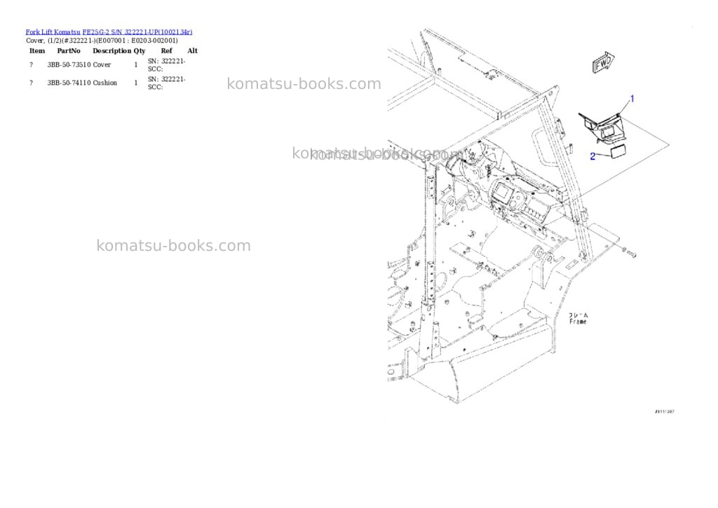 Komatsu FE25G-2 S/N 322221-UP Parts catalog cover Page 8 Komatsu FE25G-2 S/N 322221-UP Parts catalog cover Page 8