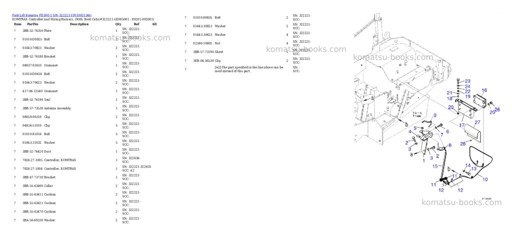 Komatsu FE30G-2 S/N 322221-UP Parts catalog cover Page 6 Komatsu FE30G-2 S/N 322221-UP Parts catalog cover Page 6