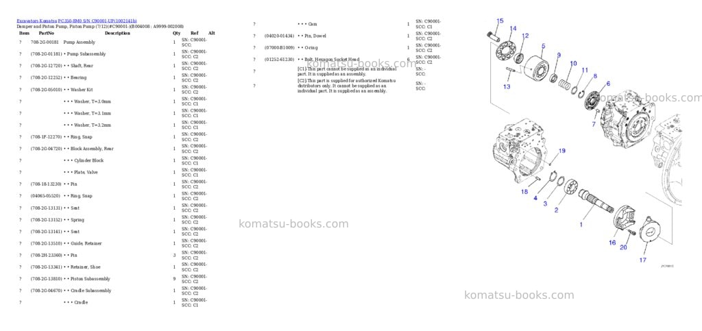 Komatsu PC350-8M0 S/N C90001-UP Parts catalog cover Page 10 Komatsu PC350-8M0 S/N C90001-UP Parts catalog cover Page 10