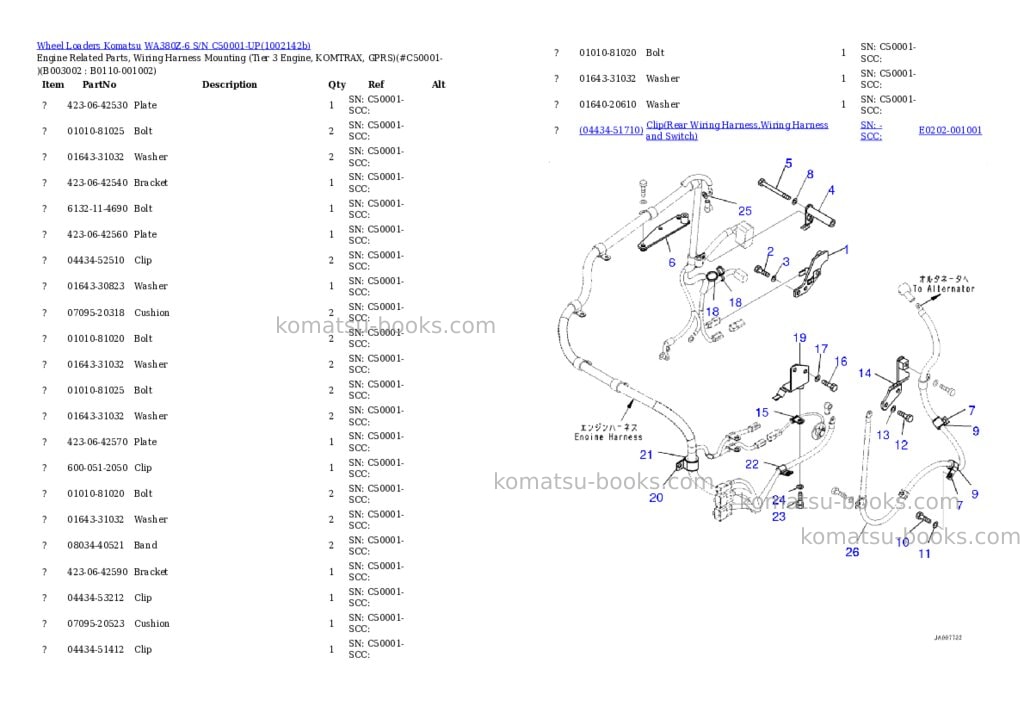 Komatsu WA380Z-6 S/N C50001-UP Parts catalog cover Page 3