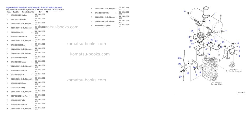 Komatsu SAA6D107E-1 S/N 26612204-UP (For WA380Z-6) Parts catalog cover Page 3 Komatsu SAA6D107E-1 S/N 26612204-UP (For WA380Z-6) Parts catalog cover Page 3