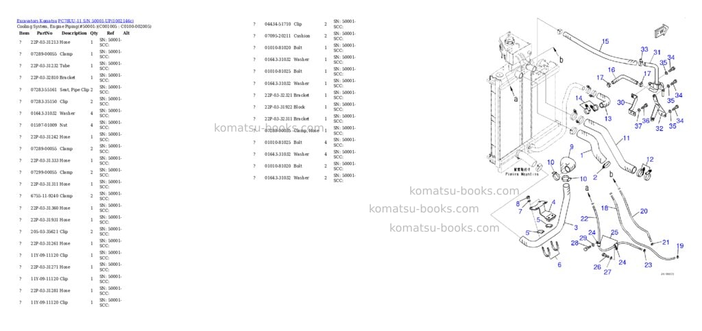 Komatsu PC78UU-11 S/N 50001-UP Parts catalog cover Page 9