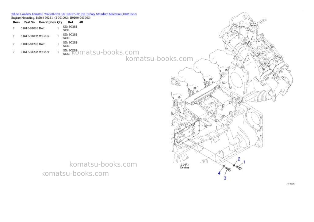 Komatsu WA500-8E0 S/N 90297-UP (E0 Turkey Standard Machine) Parts catalog cover Page 2