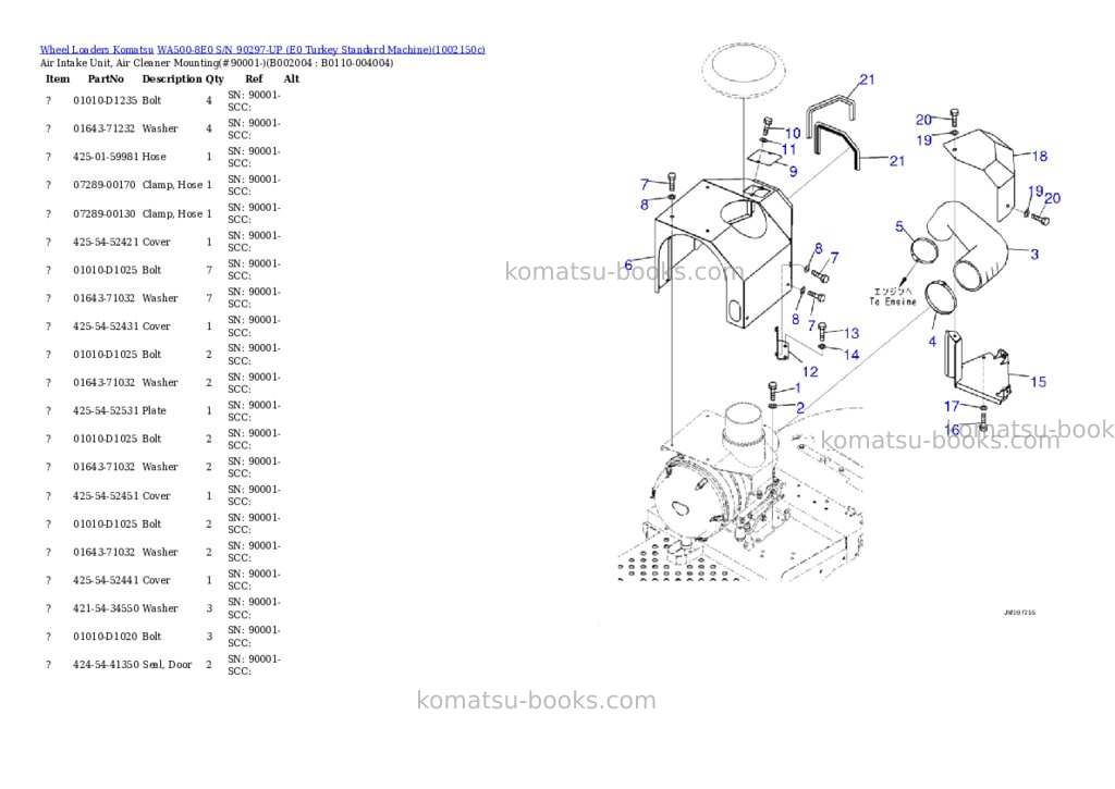 Komatsu WA500-8E0 S/N 90297-UP (E0 Turkey Standard Machine) Parts catalog cover Page 6