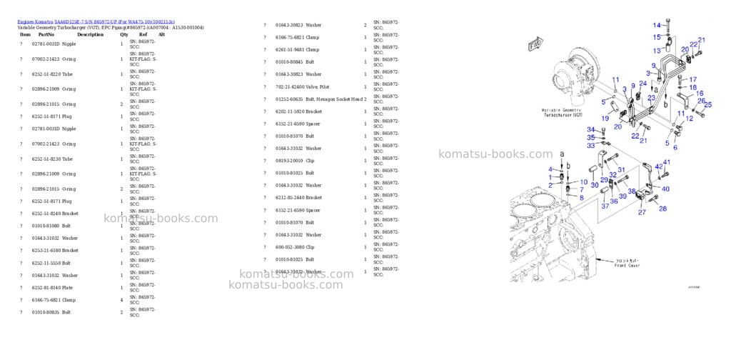 Komatsu SAA6D125E-7 S/N 865972-UP (For WA475-10) Parts catalog cover Page 10