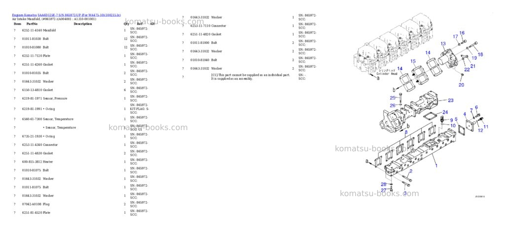 Komatsu SAA6D125E-7 S/N 865972-UP (For WA475-10) Parts catalog cover Page 4