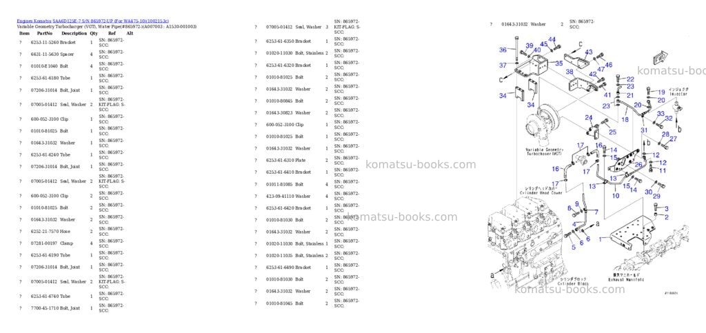 Komatsu SAA6D125E-7 S/N 865972-UP (For WA475-10) Parts catalog cover Page 9