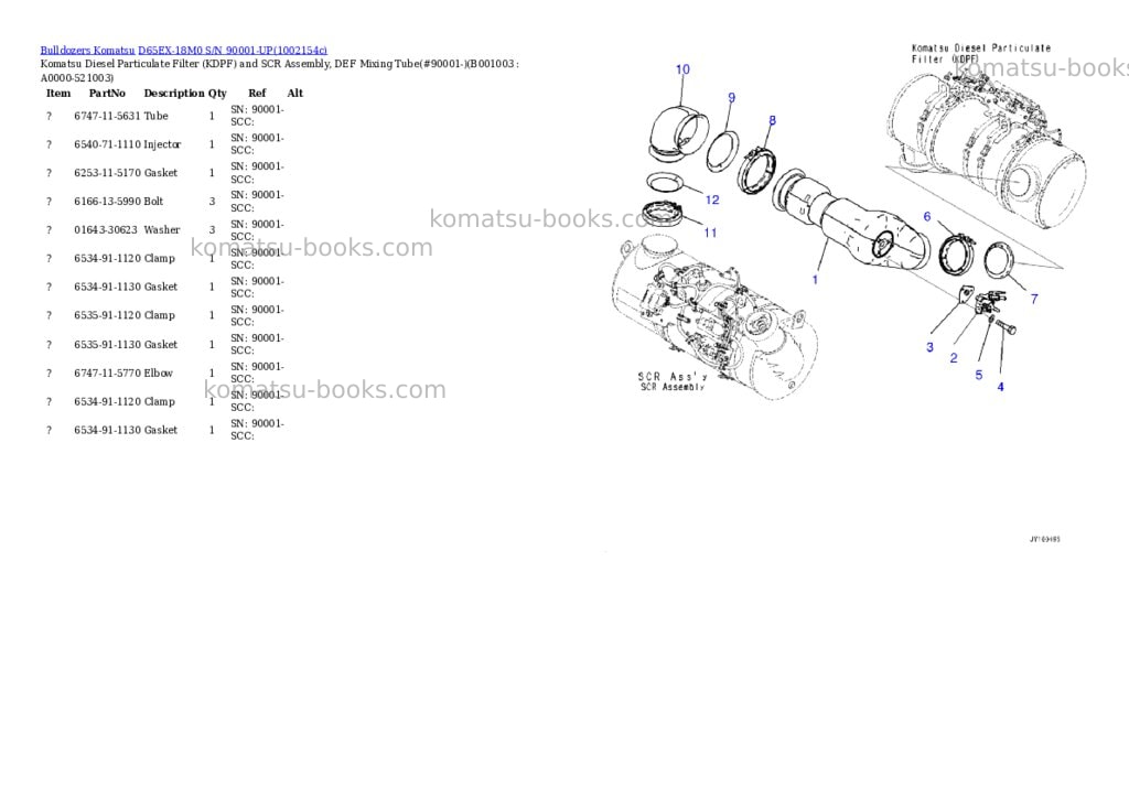 Komatsu D65EX-18M0 S/N 90001-UP Parts catalog cover Page 2 Komatsu D65EX-18M0 S/N 90001-UP Parts catalog cover Page 2