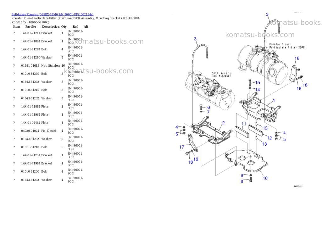 Komatsu D65EX-18M0 S/N 90001-UP Parts catalog cover Page 4 Komatsu D65EX-18M0 S/N 90001-UP Parts catalog cover Page 4