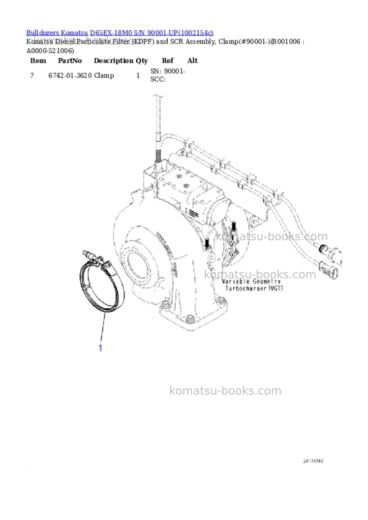 Komatsu D65EX-18M0 S/N 90001-UP Parts catalog cover Page 5 Komatsu D65EX-18M0 S/N 90001-UP Parts catalog cover Page 5