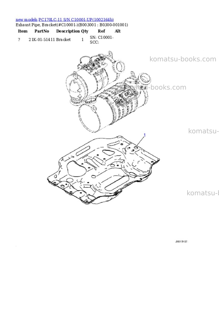 Komatsu PC170LC-11 S/N C10001-UP Parts catalog cover Page 6 Komatsu PC170LC-11 S/N C10001-UP Parts catalog cover Page 6