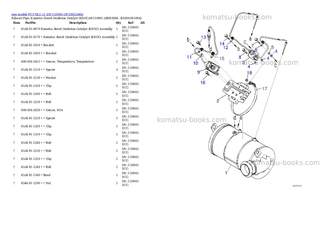 Komatsu PC170LC-11 S/N C10001-UP Parts catalog cover Page 9 Komatsu PC170LC-11 S/N C10001-UP Parts catalog cover Page 9