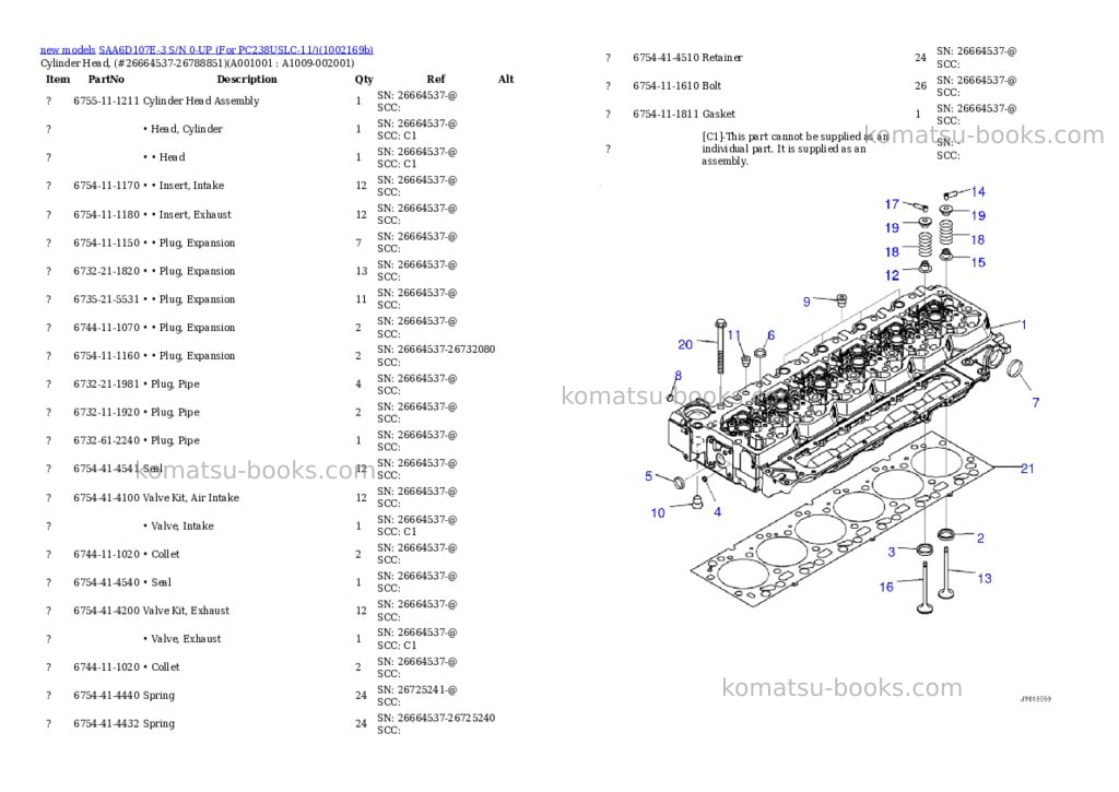 Komatsu SAA6D107E-3 S/N 0-UP (For PC238USLC-11/) Parts catalog cover Komatsu SAA6D107E-3 S/N 0-UP (For PC238USLC-11/) Parts catalog cover
