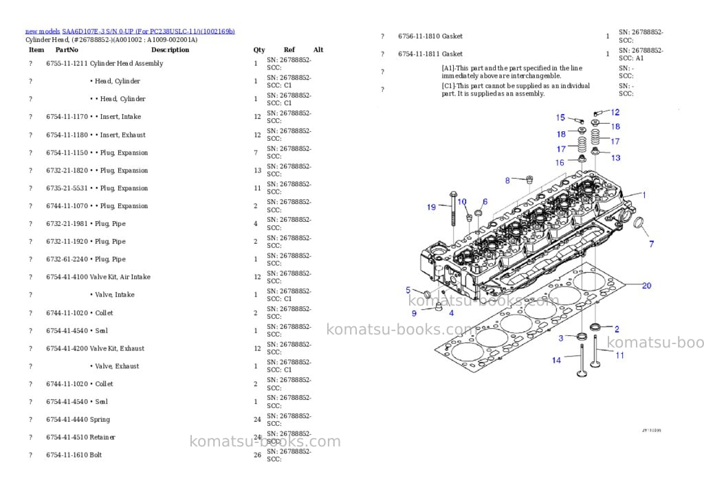 Komatsu SAA6D107E-3 S/N 0-UP (For PC238USLC-11/) Parts catalog cover Page 2 Komatsu SAA6D107E-3 S/N 0-UP (For PC238USLC-11/) Parts catalog cover Page 2