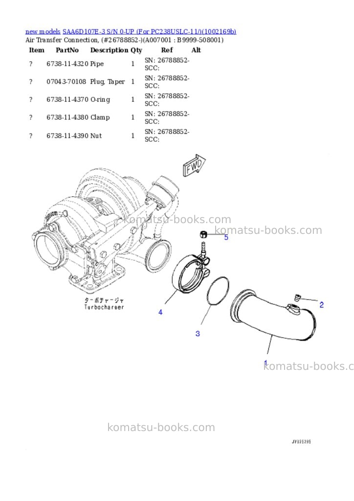 Komatsu SAA6D107E-3 S/N 0-UP (For PC238USLC-11/) Parts catalog cover Page 8 Komatsu SAA6D107E-3 S/N 0-UP (For PC238USLC-11/) Parts catalog cover Page 8