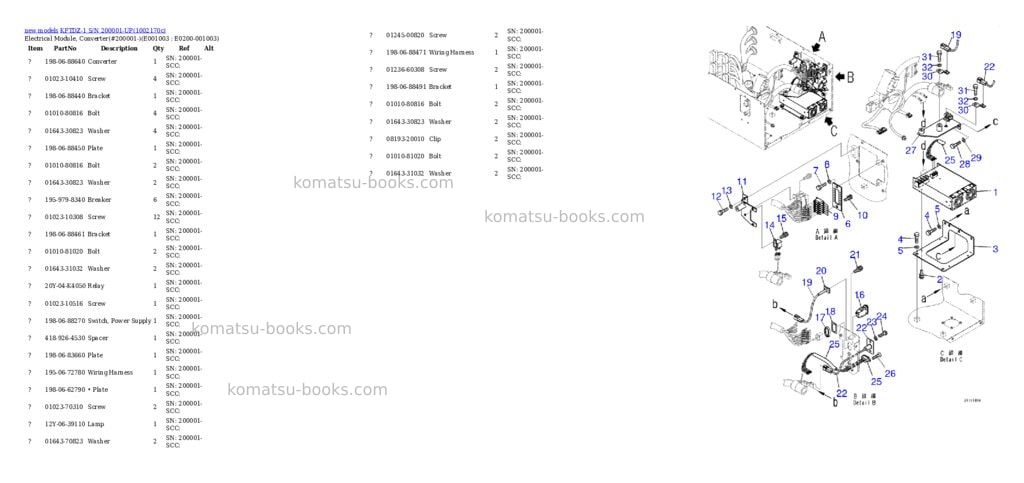 Komatsu KFTDZ-1 S/N 200001-UP Parts catalog cover Page 3 Komatsu KFTDZ-1 S/N 200001-UP Parts catalog cover Page 3