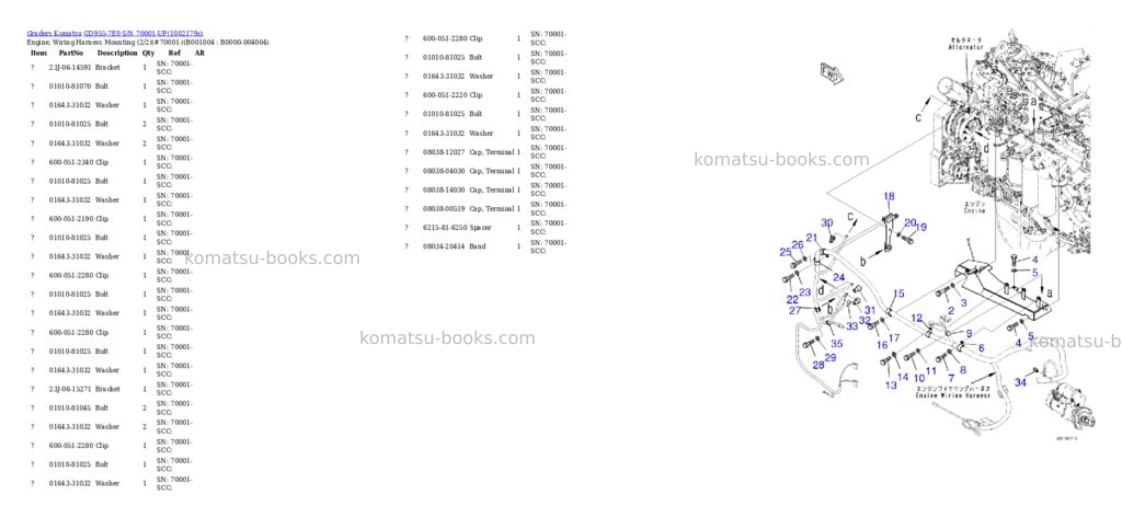 Komatsu GD955-7E0 S/N 70001-UP Parts catalog cover Page 3