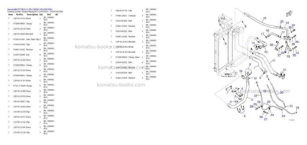 Komatsu PC78US-11 S/N C00001-UP Parts catalog cover Page 10 Komatsu PC78US-11 S/N C00001-UP Parts catalog cover Page 10