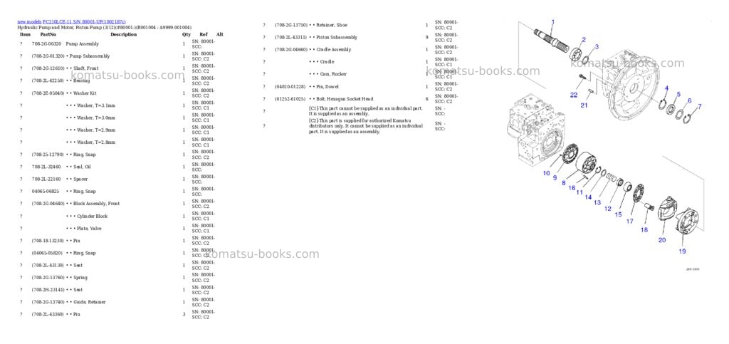 Komatsu PC210LCE-11 S/N 80001-UP Parts catalog cover Page 4 Komatsu PC210LCE-11 S/N 80001-UP Parts catalog cover Page 4