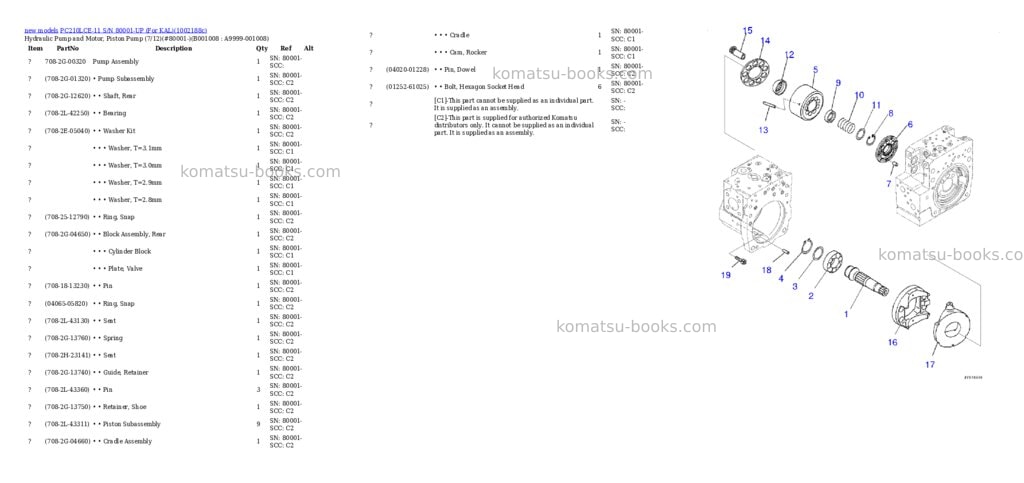 Komatsu PC210LCE-11 S/N 80001-UP (For KAL) Parts catalog cover Page 8