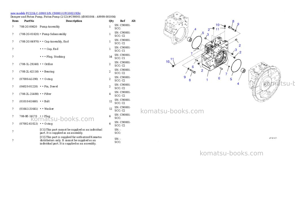 Komatsu PC225LC-10M0 S/N C90001-UP Parts catalog cover Page 4