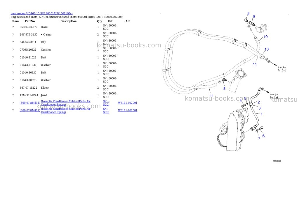 Komatsu HD465-10 S/N 60001-UP Parts catalog cover Page 9 Komatsu HD465-10 S/N 60001-UP Parts catalog cover Page 9