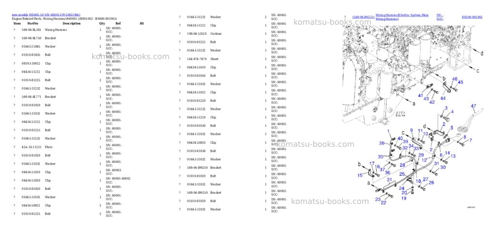 Komatsu HD605-10 S/N 60001-UP Parts catalog cover Page 3
