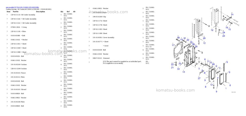 Komatsu PC70-8 S/N C10001-UP Parts catalog cover Page 5 Komatsu PC70-8 S/N C10001-UP Parts catalog cover Page 5