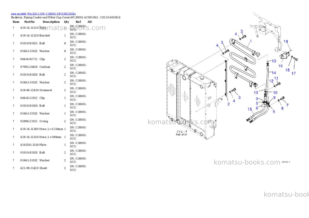 Komatsu WA320-5 S/N C30001-UP Parts catalog cover Page 9