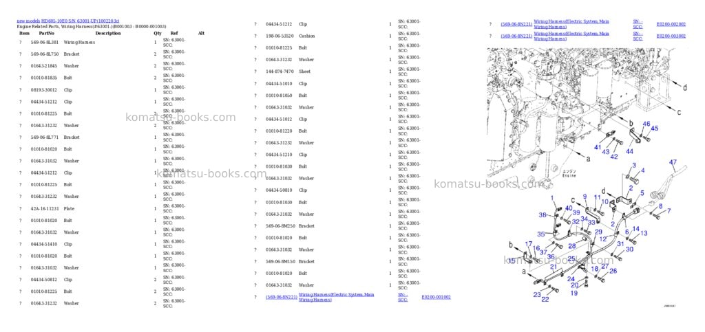 Komatsu HD605-10E0 S/N 63001-UP Parts catalog cover Page 3