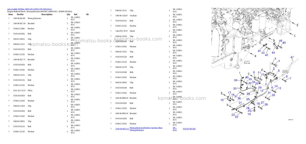 Komatsu HD465-10E0 S/N 63001-UP Parts catalog cover Page 3 Komatsu HD465-10E0 S/N 63001-UP Parts catalog cover Page 3