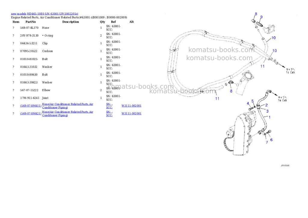 Komatsu HD465-10E0 S/N 63001-UP Parts catalog cover Page 9 Komatsu HD465-10E0 S/N 63001-UP Parts catalog cover Page 9