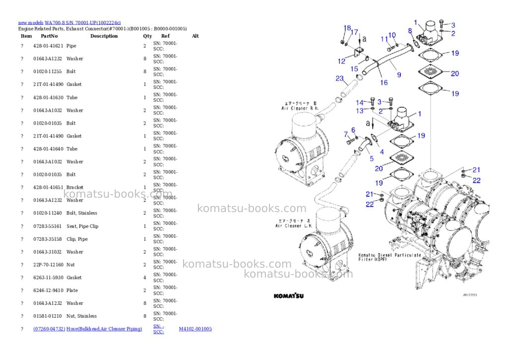 Komatsu WA700-8 S/N 70001-UP Parts catalog cover Page 5