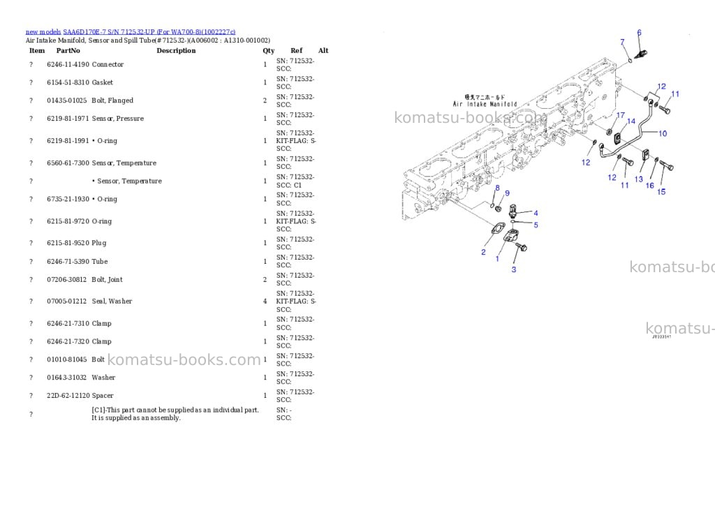 Komatsu SAA6D170E-7 S/N 712532-UP (For WA700-8) Parts catalog cover Page 10