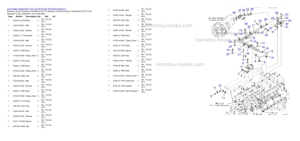 Komatsu SAA6D170E-7 S/N 712532-UP (For WA700-8) Parts catalog cover Page 5